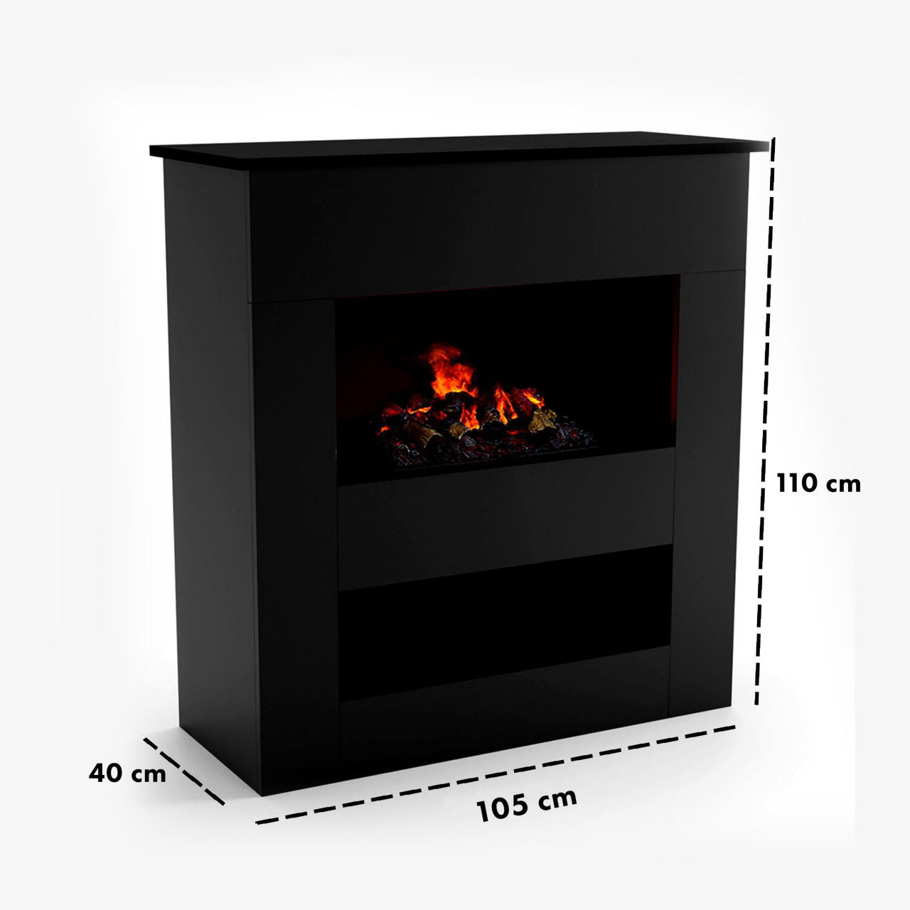 Glow Fire Brecht Elektrokamin Opti-Myst Cassette 500 mit Holzdekoration