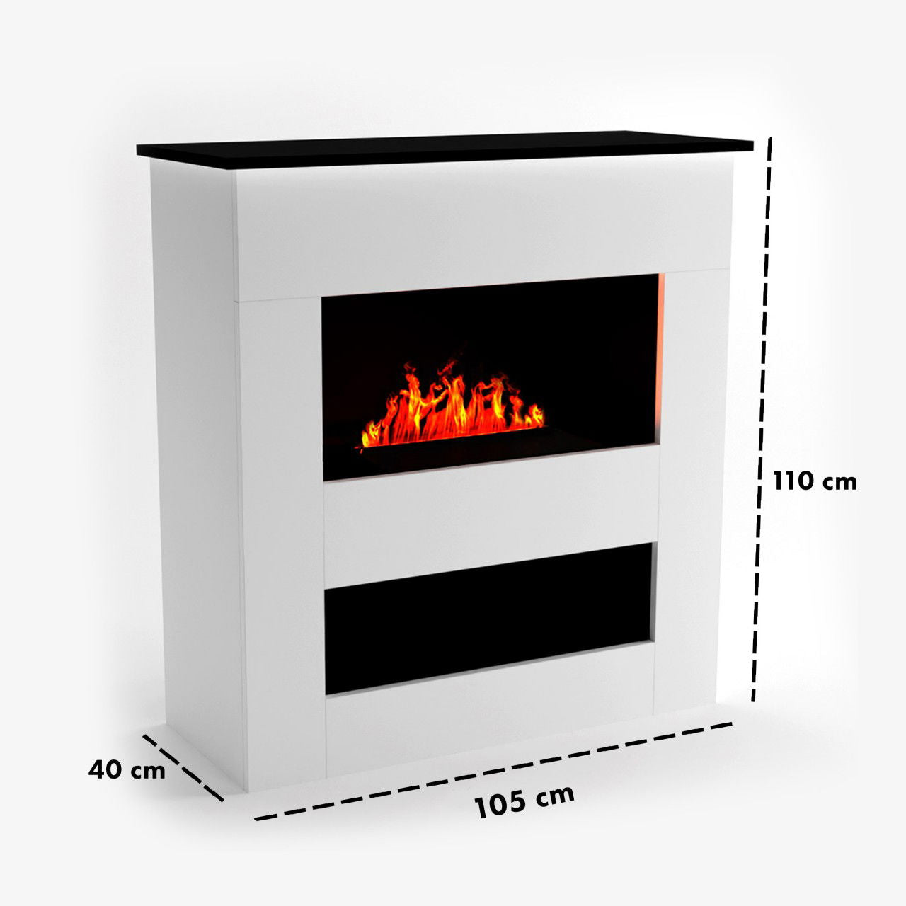 Glow Fire Brecht Weiß Elektrokamin mit Wasserdampf