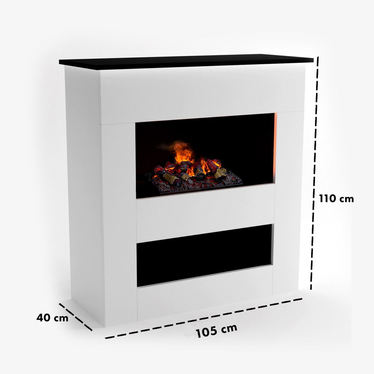 Glow Fire Brecht Weiß Elektrokamin mit Wasserdampf