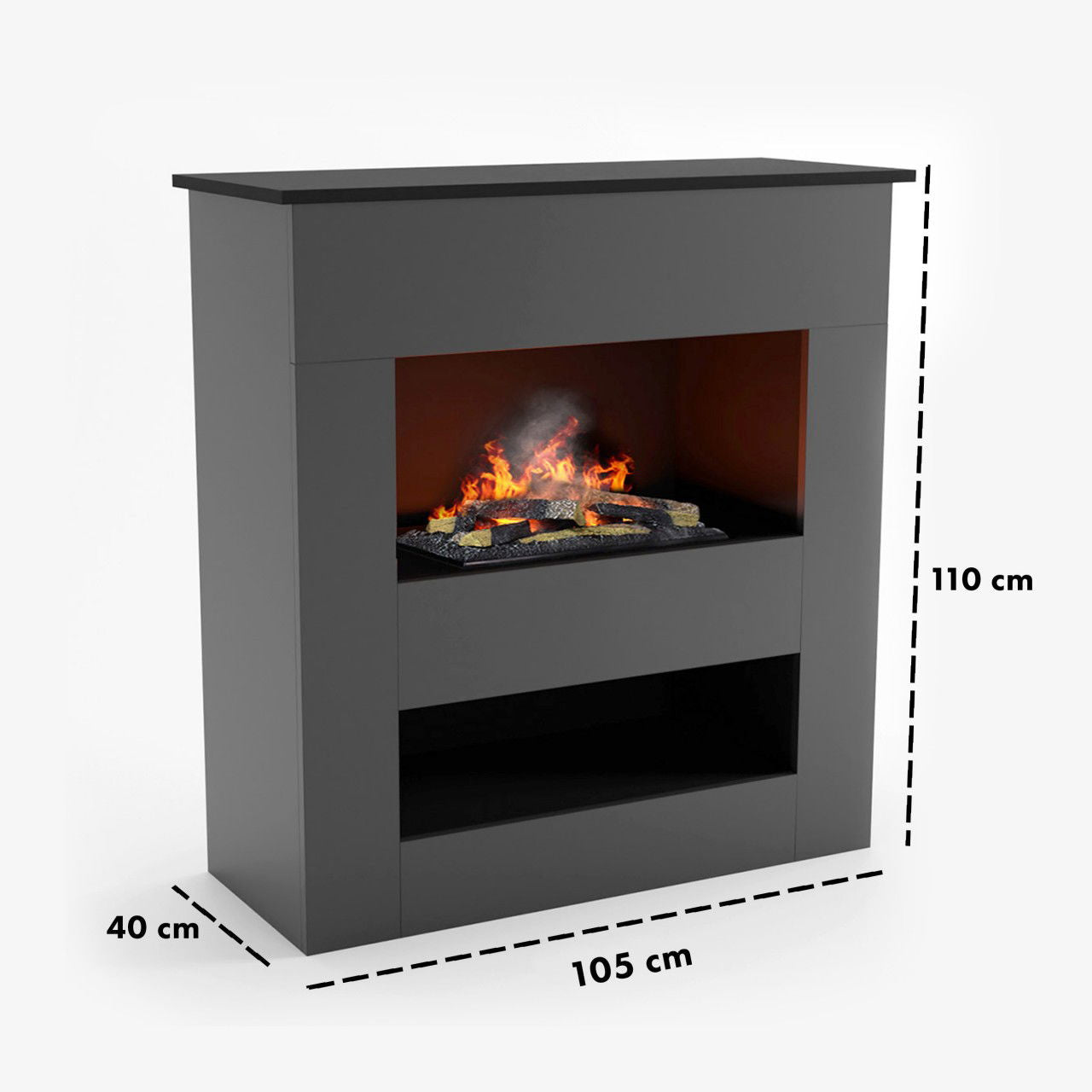 Glow Fire Brecht Weiß Elektrokamin mit Wasserdampf