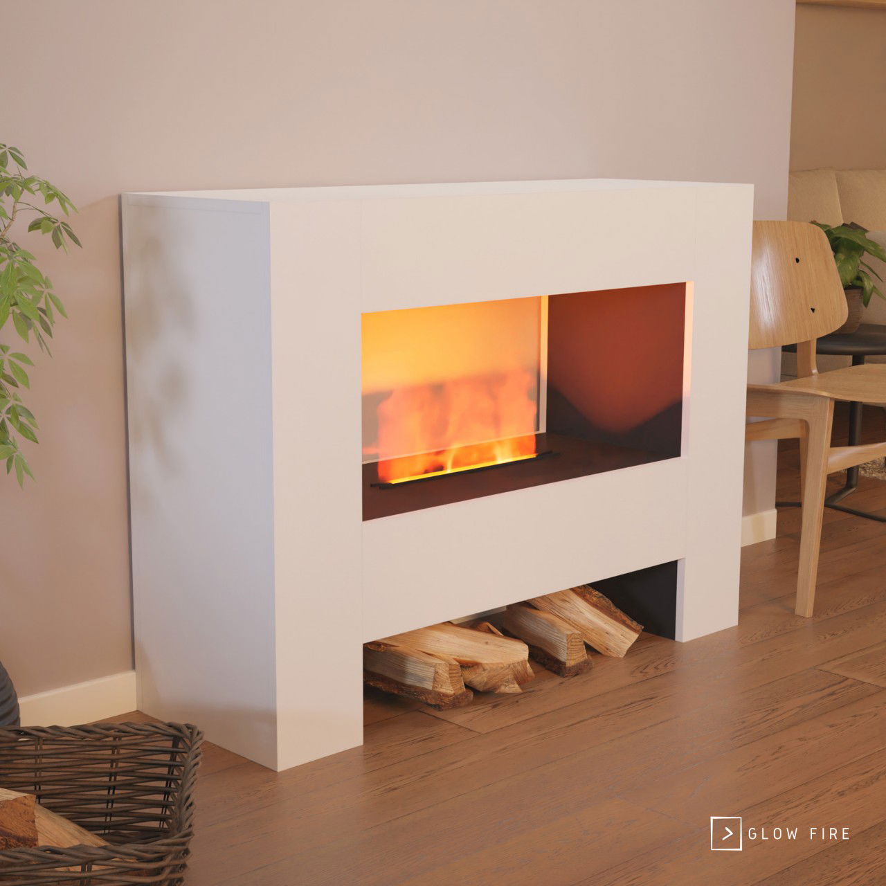 Glow Fire Fallada Elektrokamin Opti-Myst Cassette 500 ohne Holzdekoration