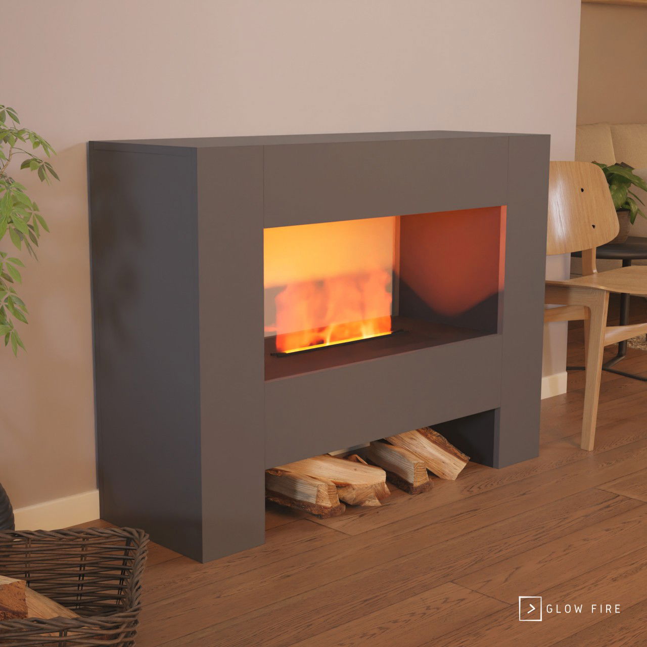 Glow Fire Fallada Elektrokamin Opti-Myst Cassette 500 ohne Holzdekoration