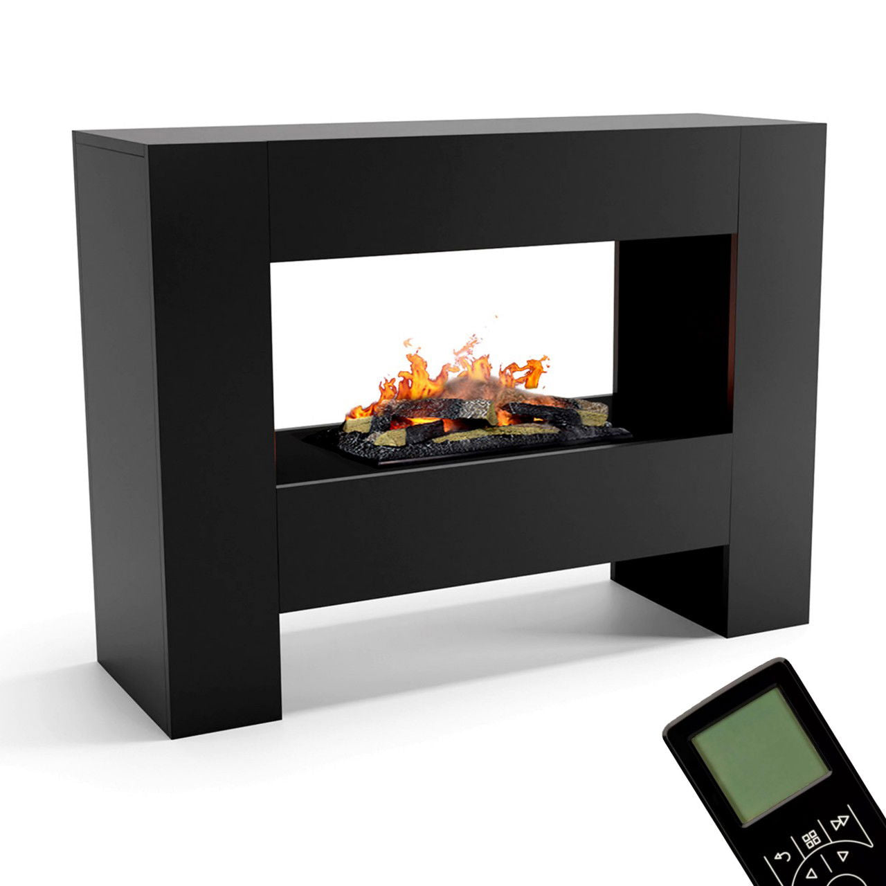 Glow Fire Fallada Schwarz Elektrokamin mit Wasserdampf