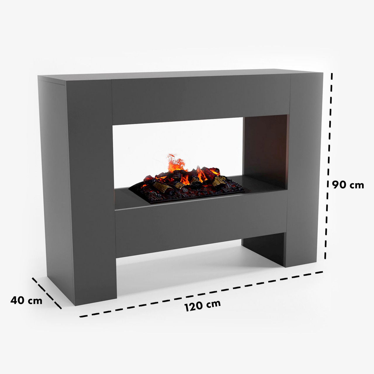 Glow Fire Fallada Elektrokamin Opti-Myst Cassette 500 mit Holzdekoration