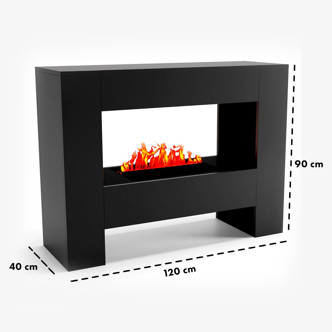 Glow Fire Fallada Schwarz Elektrokamin mit Wasserdampf