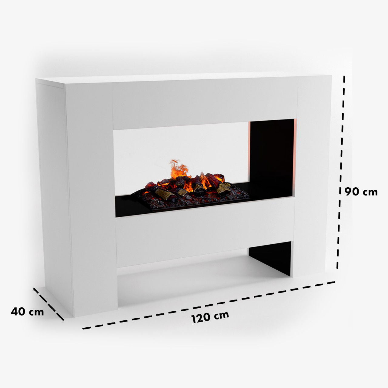Glow Fire Fallada Elektrokamin Opti-Myst Cassette 500 mit Holzdekoration