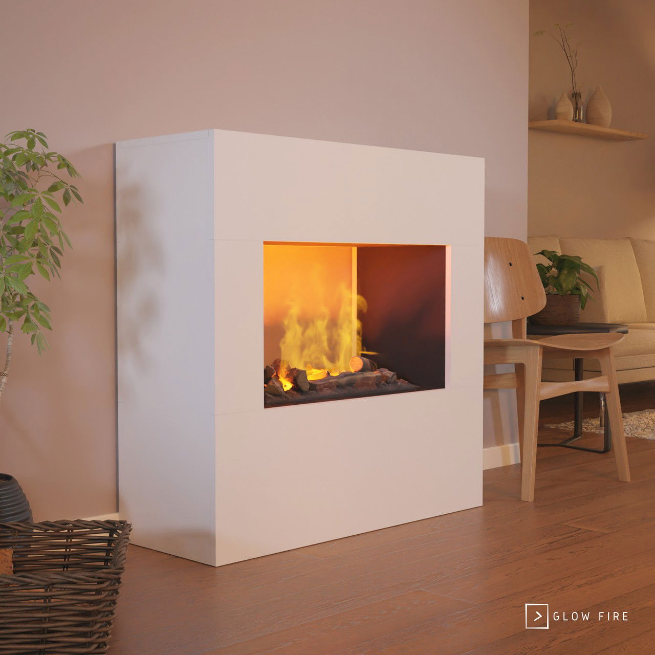 Glow Fire Goethe Weiß Elektrokamin mit Wasserdampf