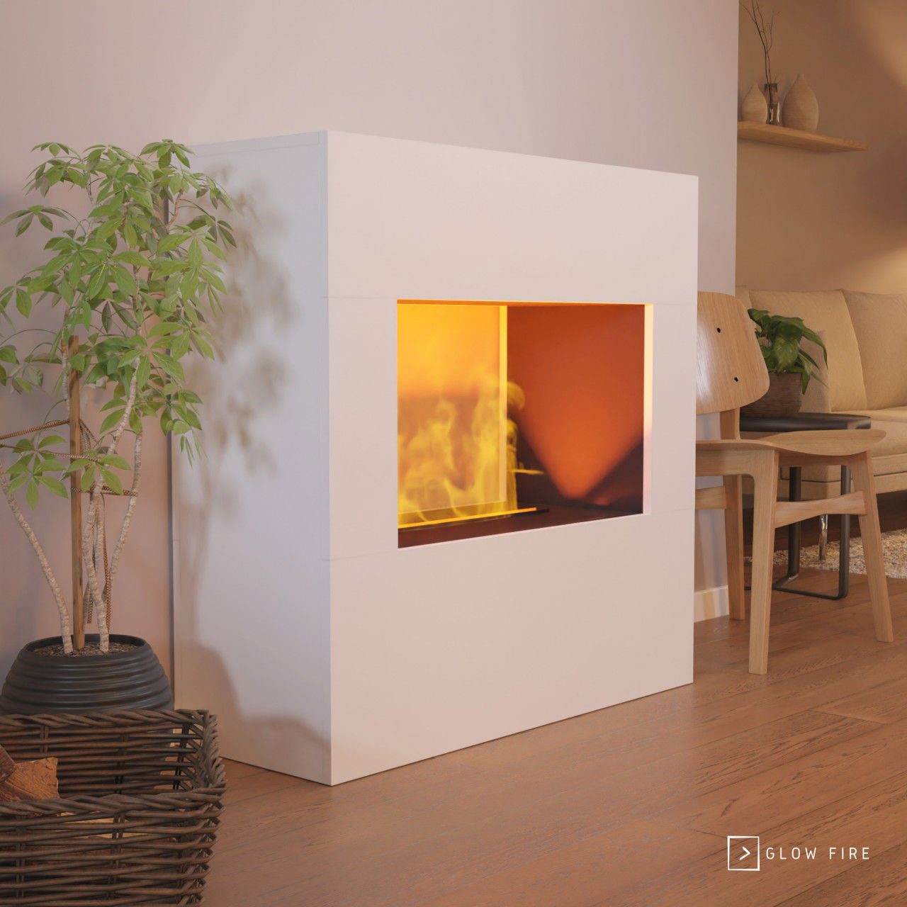 Glow Fire Goethe Elektrokamin Opti-Myst Cassette 500 ohne Holzdekoration