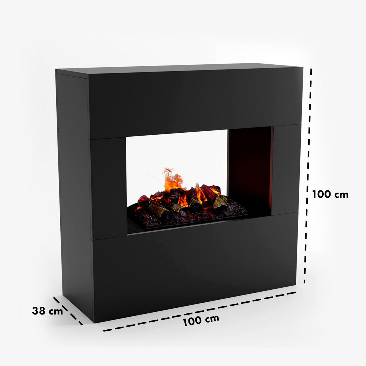 Glow Fire Goethe Schwarz Elektrokamin mit Wasserdampf