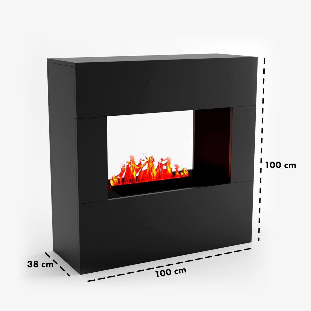 Glow Fire Goethe Schwarz Elektrokamin mit Wasserdampf