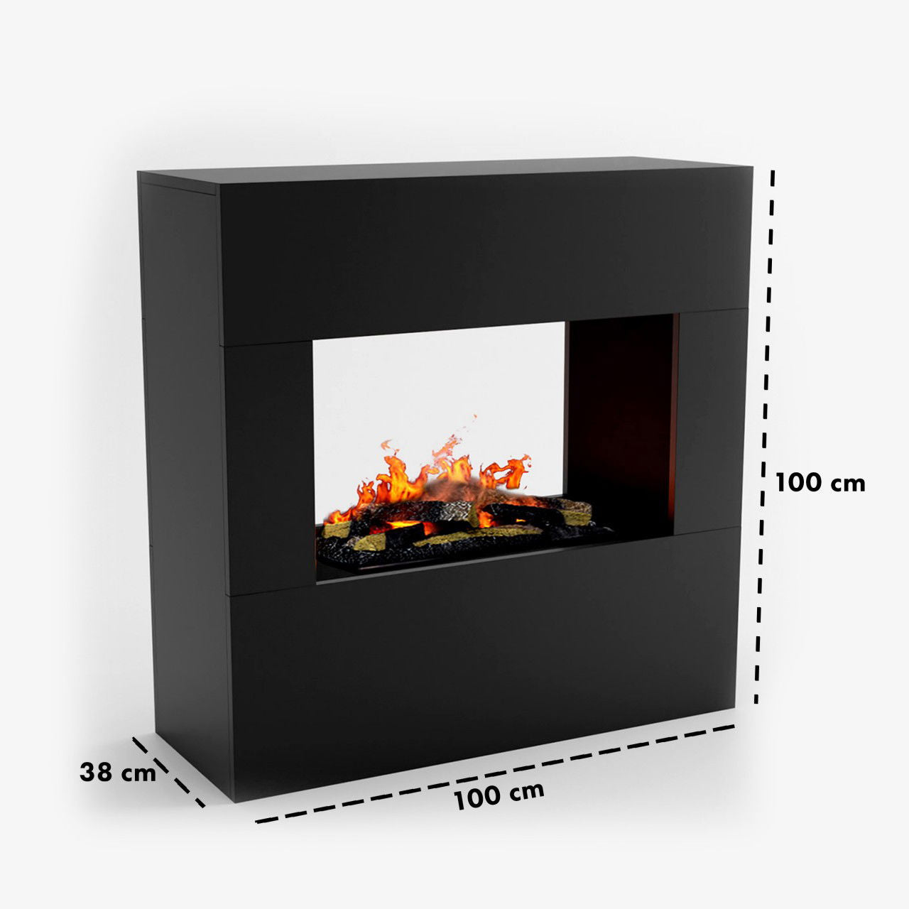 Glow Fire Goethe Schwarz Elektrokamin mit Wasserdampf