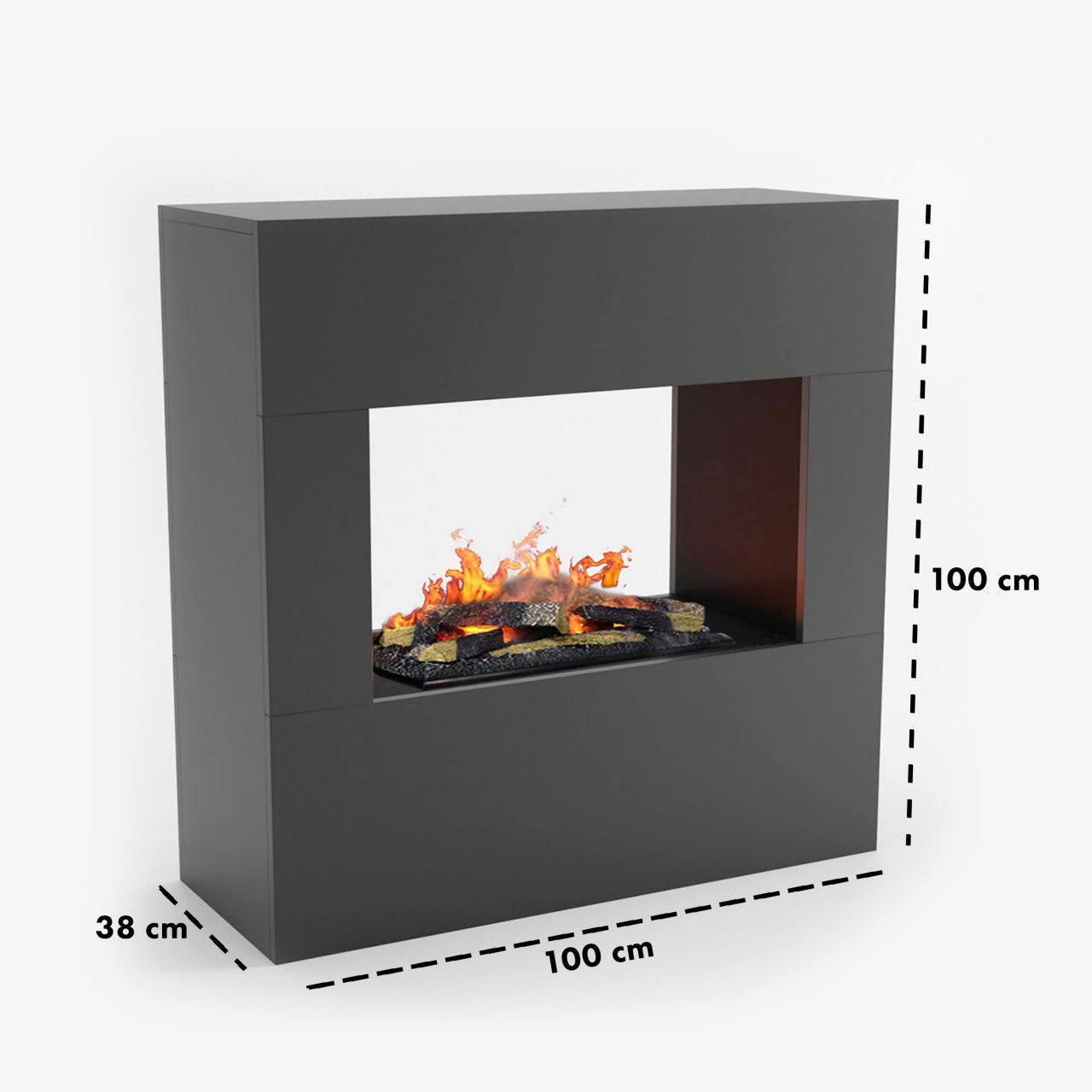 Glow Fire Goethe Grau Elektrokamin mit Wasserdampf