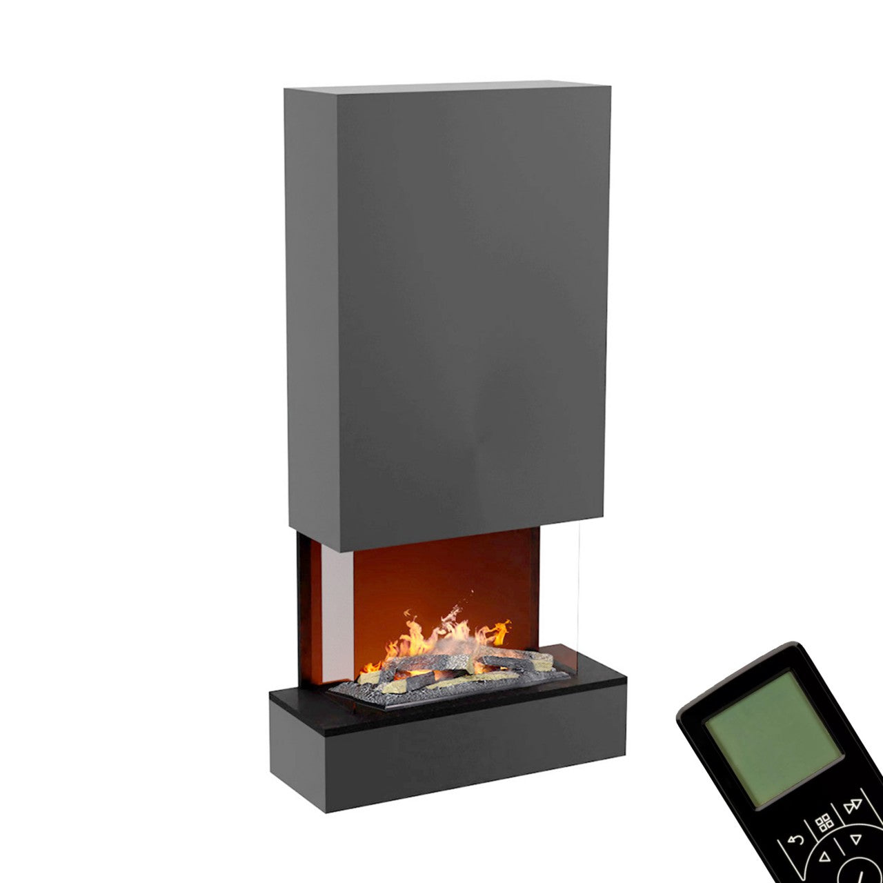 Glow Fire Hölderlin Hoch Grau Elektrokamin mit Wasserdampf