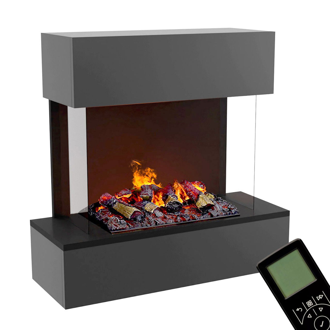 Glow Fire Hölderlin Sims Elektrokamin Opti-Myst Cassette 500 mit Holzdekoration