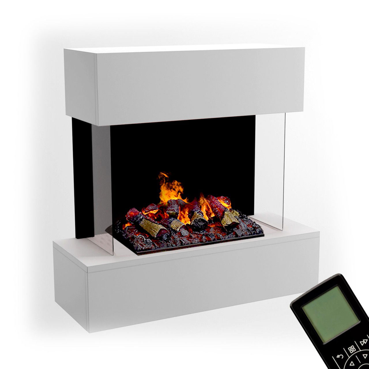 Glow Fire Hölderlin Elektrokamin Opti-Myst Cassette 500 mit Holzdekoration