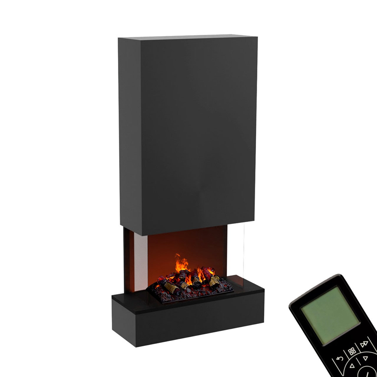 Glow Fire Hölderlin Hoch Schwarz Elektrokamin mit Wasserdampf