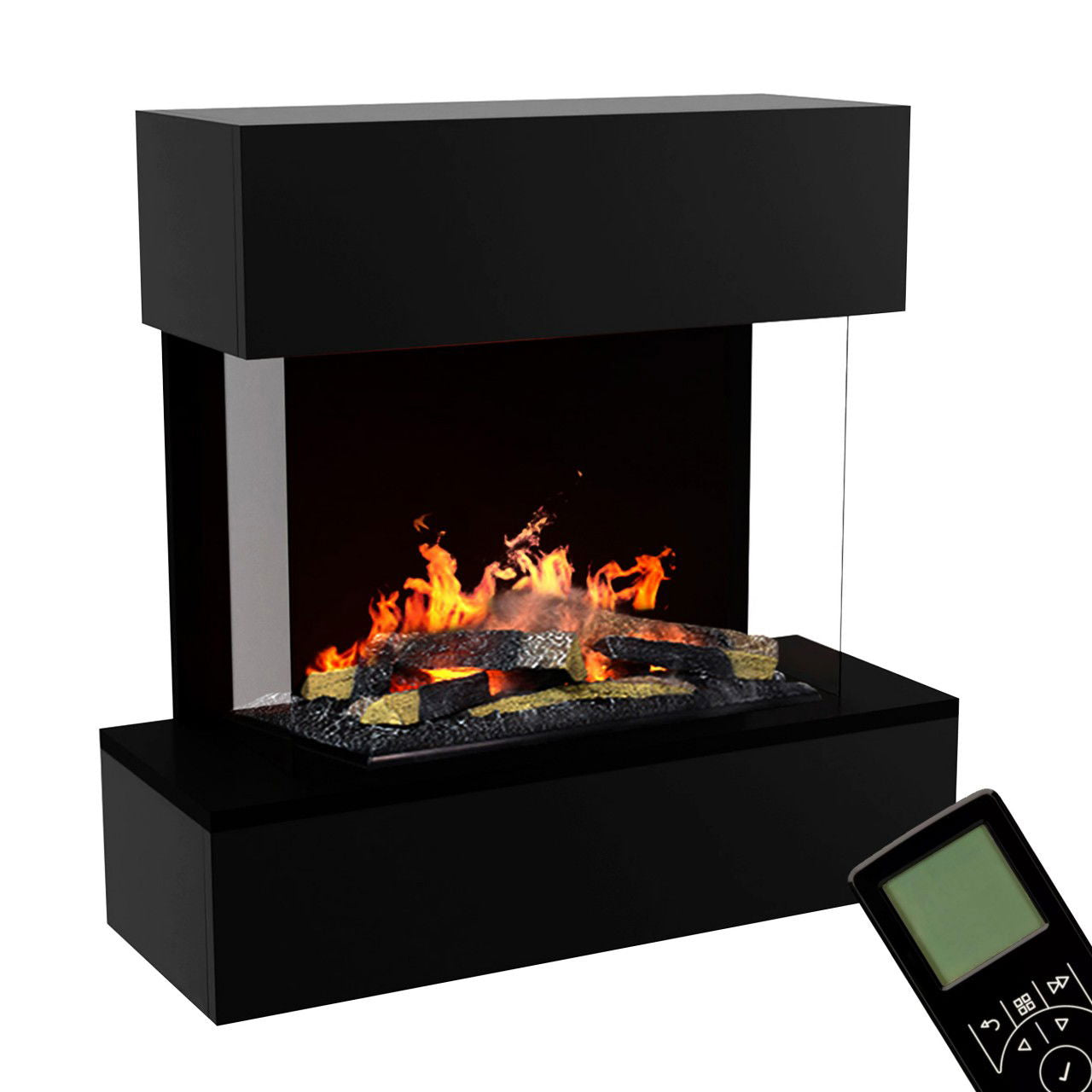 Glow Fire Hölderlin Sims Schwarz Elektrokamin mit Wasserdampf