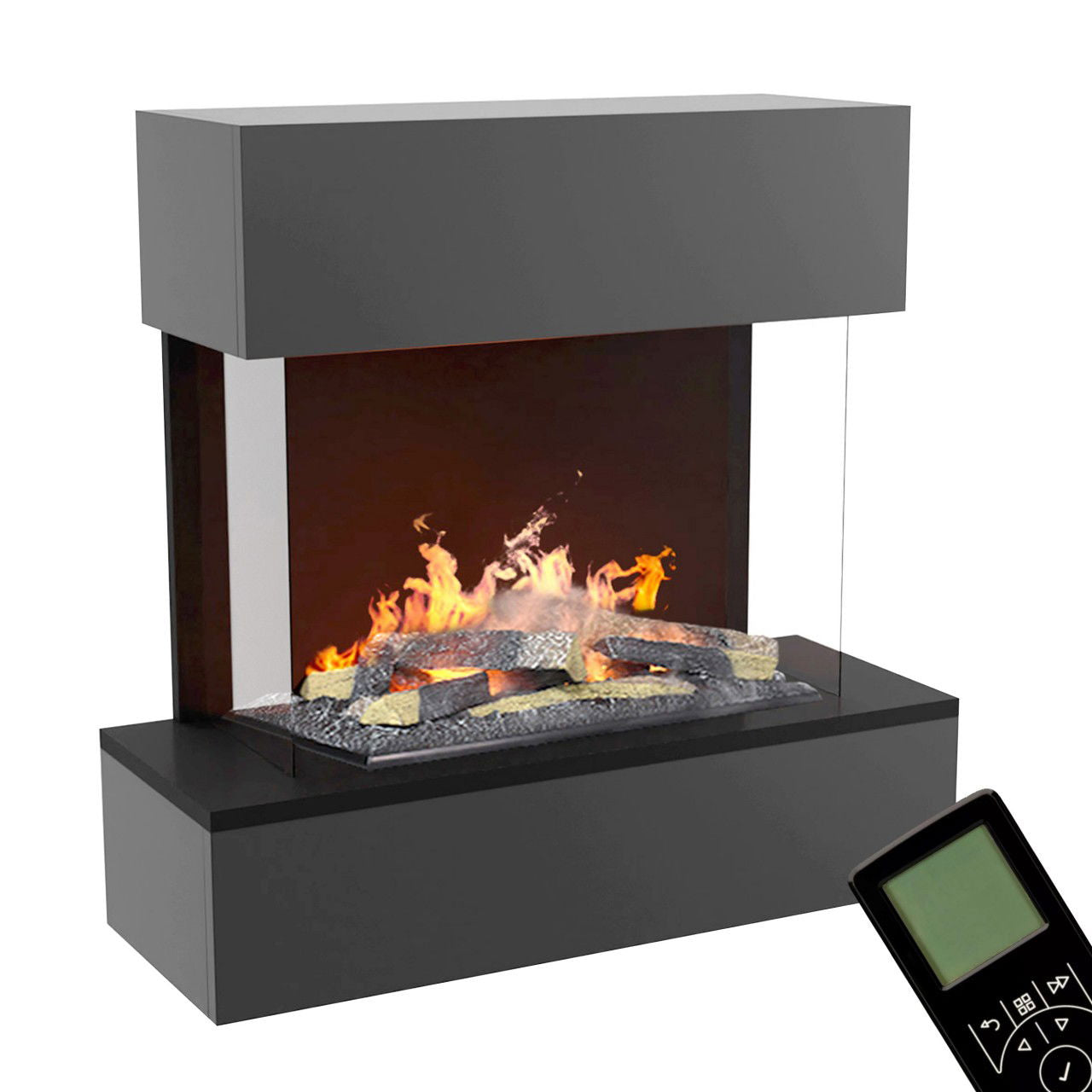 Glow Fire Hölderlin Sims Grau Elektrokamin mit Wasserdampf