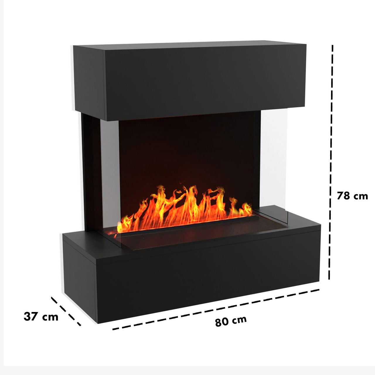 Glow Fire Hölderlin Elektrokamin Opti-Myst Cassette 500 ohne Holzdekoration