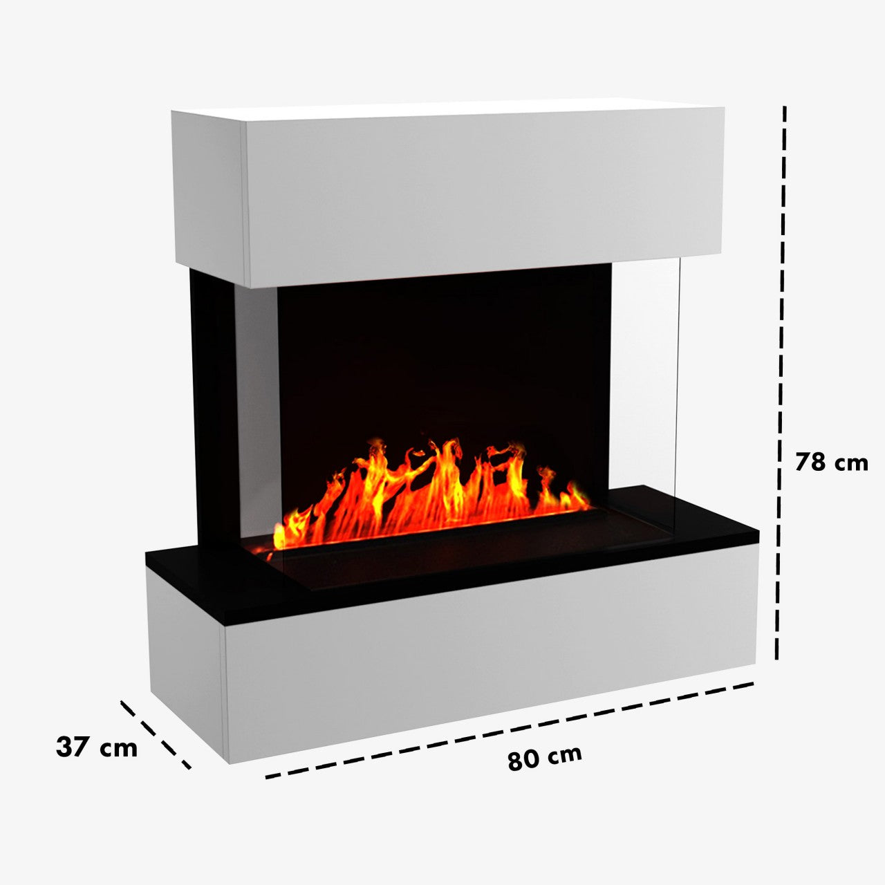 Glow Fire Hölderlin Sims Weiß Elektrokamin mit Wasserdampf