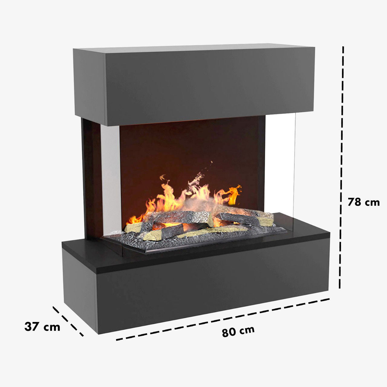 Glow Fire Hölderlin Sims Weiß Elektrokamin mit Wasserdampf