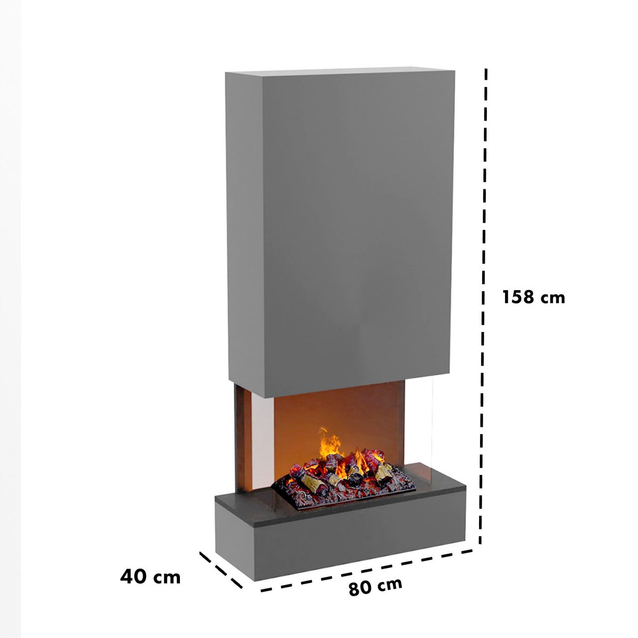 Glow Fire Hölderlin Hoch Elektrokamin Opti-Myst Cassette 500 mit Holzdekoration