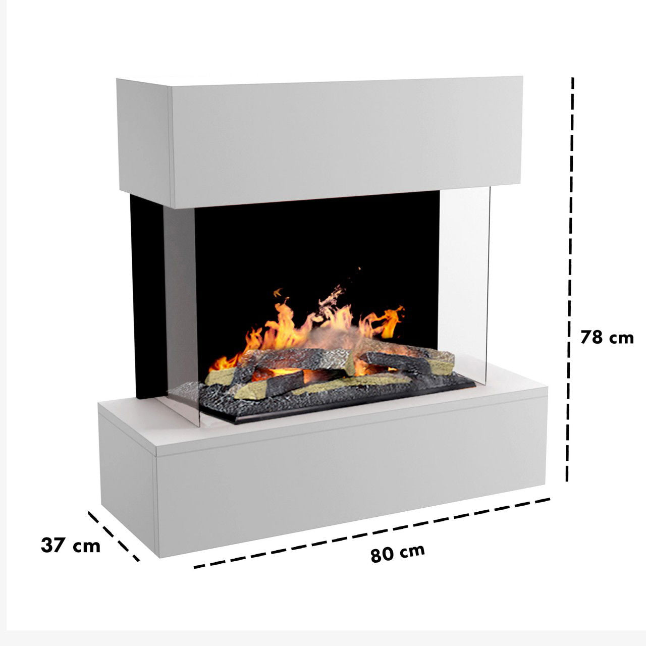 Glow Fire Hölderlin Weiß Elektrokamin mit Wasserdampf