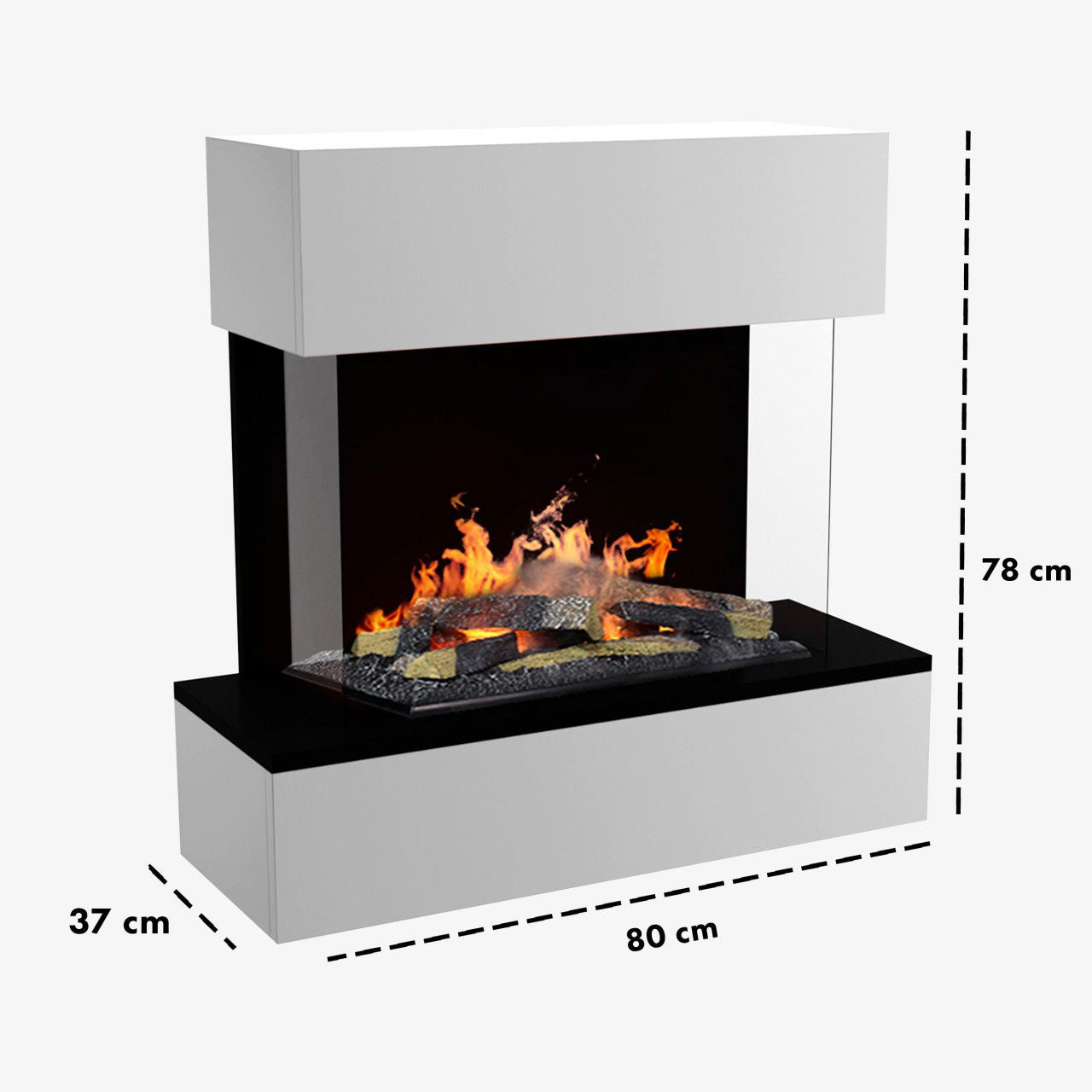 Glow Fire Hölderlin Sims Weiß Elektrokamin mit Wasserdampf