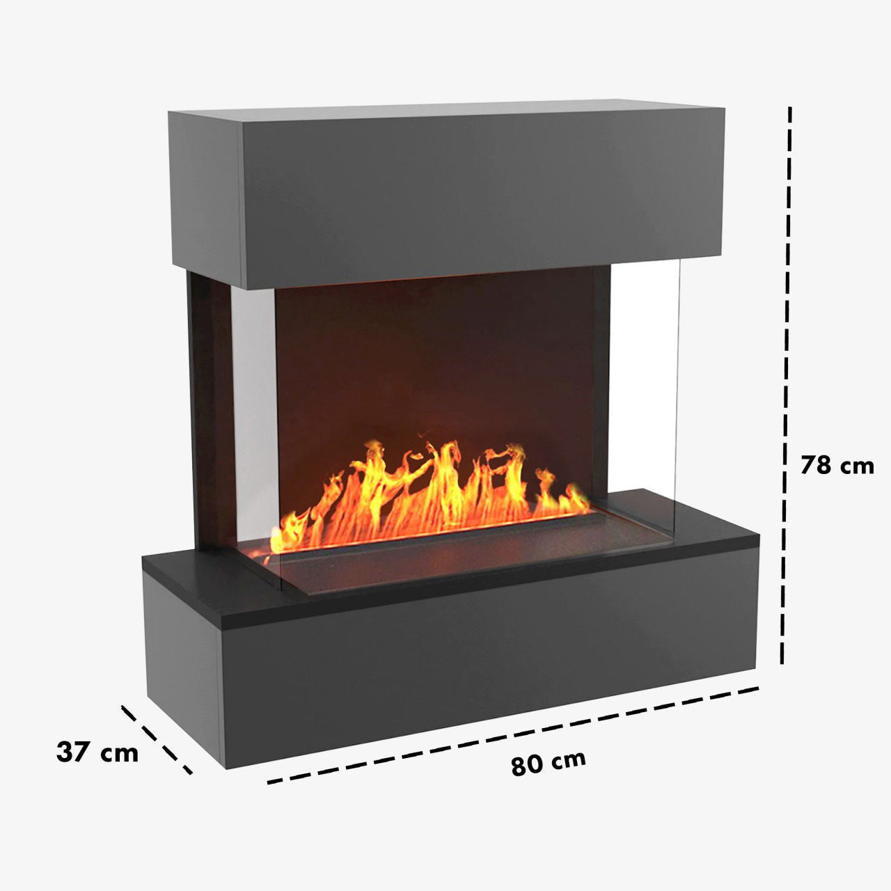 Glow Fire Hölderlin Sims Elektrokamin Opti-Myst Cassette 500 ohne Holzdekoration