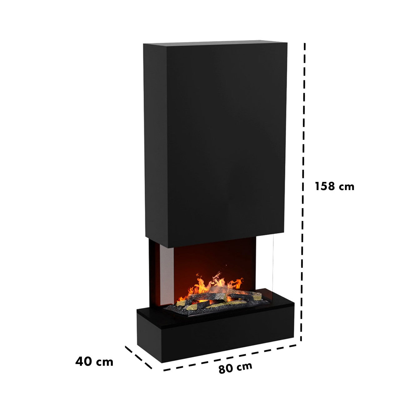 Glow Fire Hölderlin Weiß Hoch Elektrokamin mit Wasserdampf
