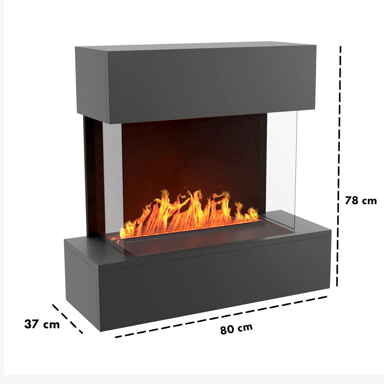 Glow Fire Hölderlin Elektrokamin Opti-Myst Cassette 500 ohne Holzdekoration