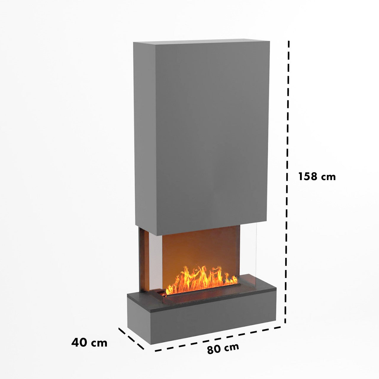 Glow Fire Hölderlin Hoch Elektrokamin Opti-Myst Cassette 500 ohne Holzdekoration