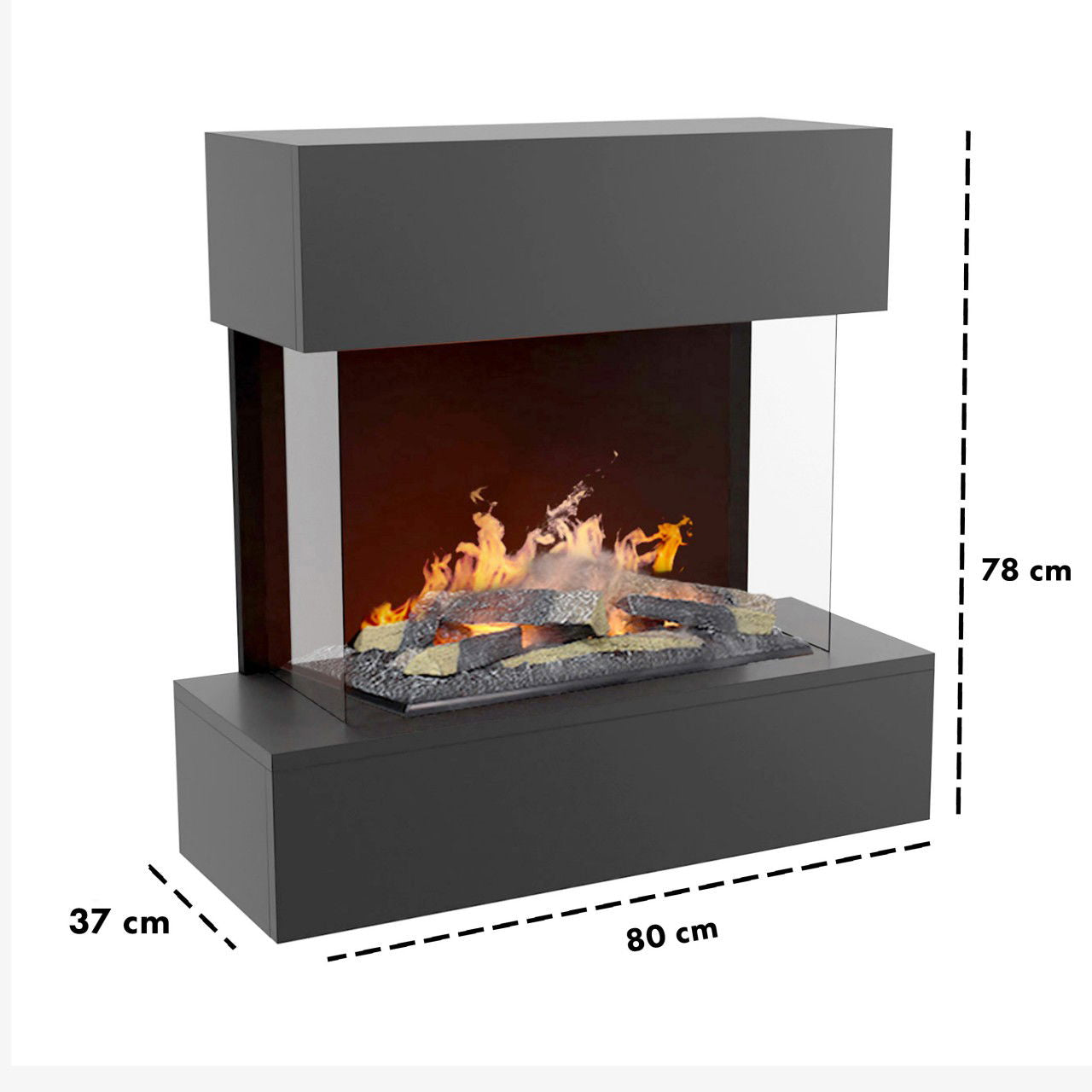 Glow Fire Hölderlin Weiß Elektrokamin mit Wasserdampf