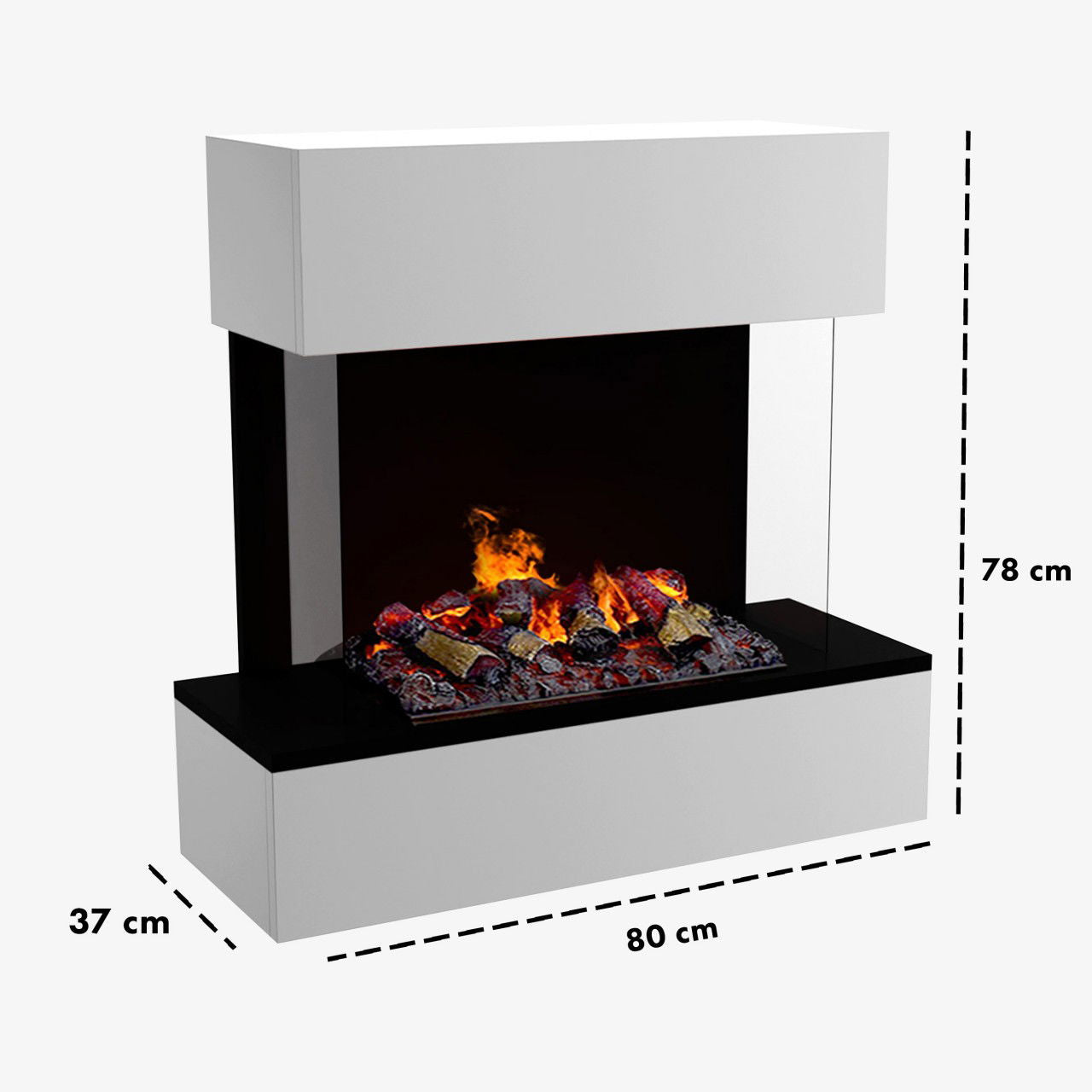 Glow Fire Hölderlin Sims Weiß Elektrokamin mit Wasserdampf