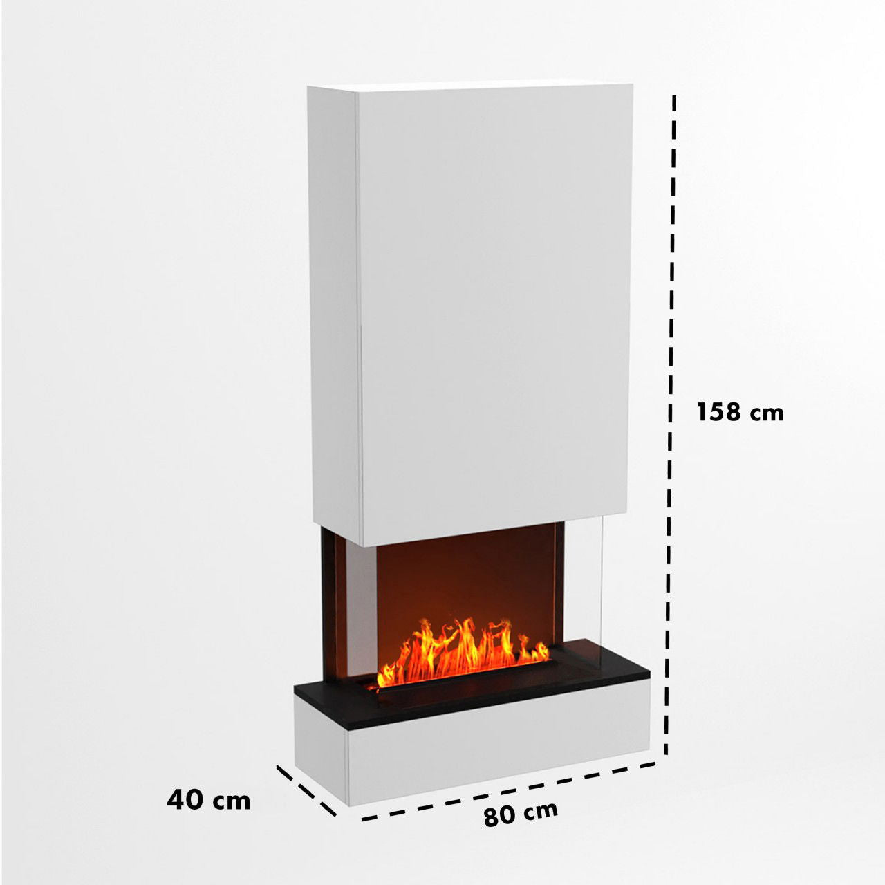 Glow Fire Hölderlin Weiß Hoch Elektrokamin mit Wasserdampf