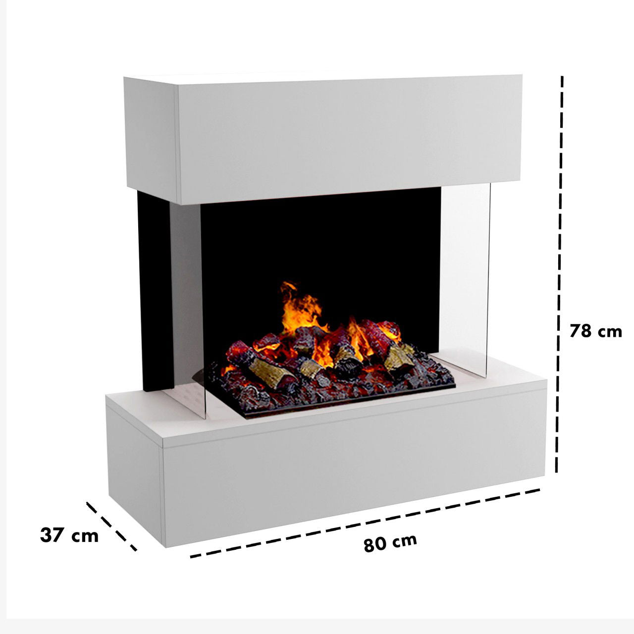 Glow Fire Hölderlin Weiß Elektrokamin mit Wasserdampf