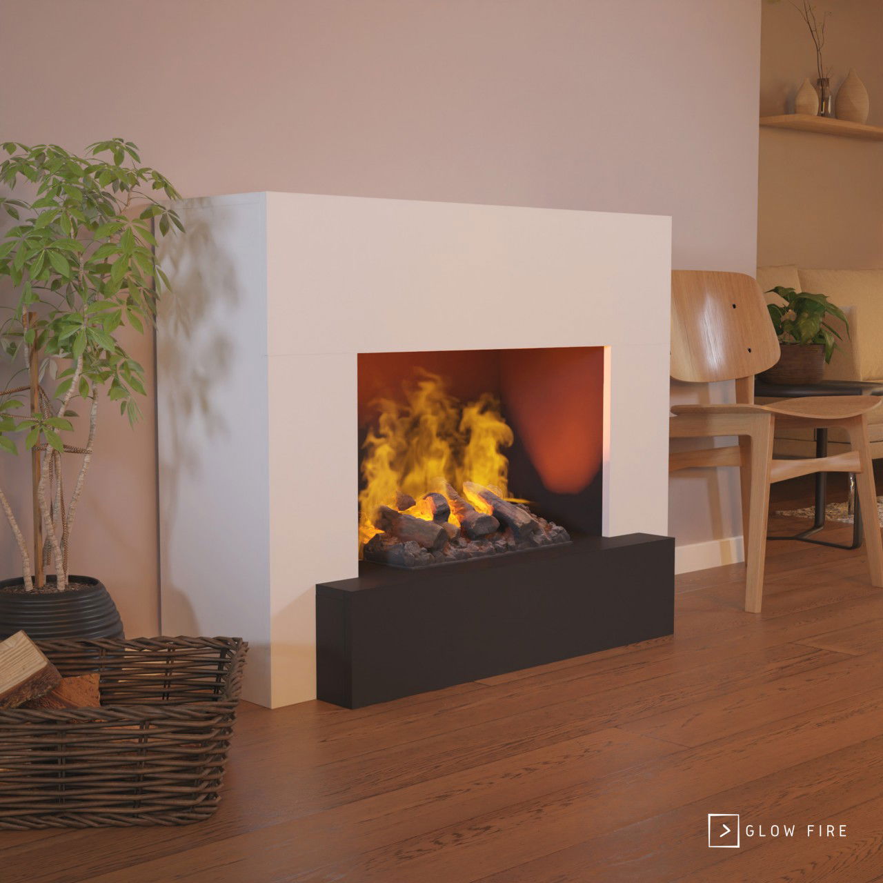 Glow Fire Hauptmann Weiß Elektrokamin mit Wasserdampf