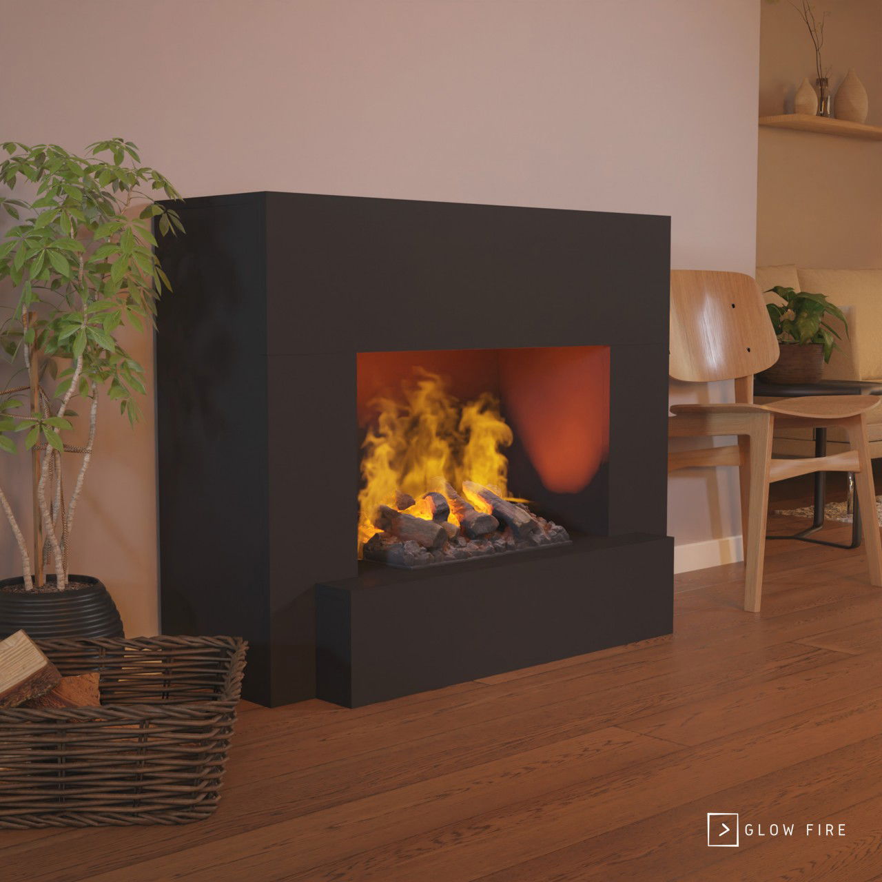 Glow Fire Hauptmann Schwarz Elektrokamin mit Wasserdampf
