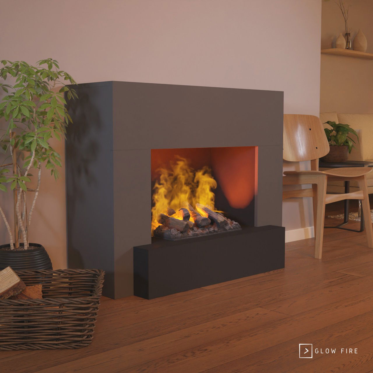 Glow Fire Hauptmann Grau Elektrokamin mit Wasserdampf