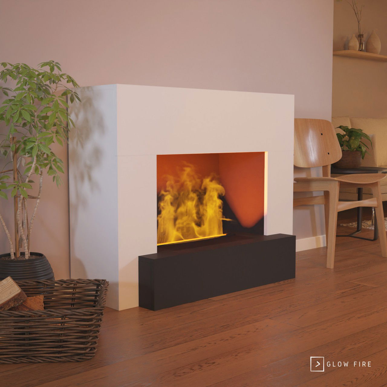 Glow Fire Hauptmann Weiß Elektrokamin mit Wasserdampf