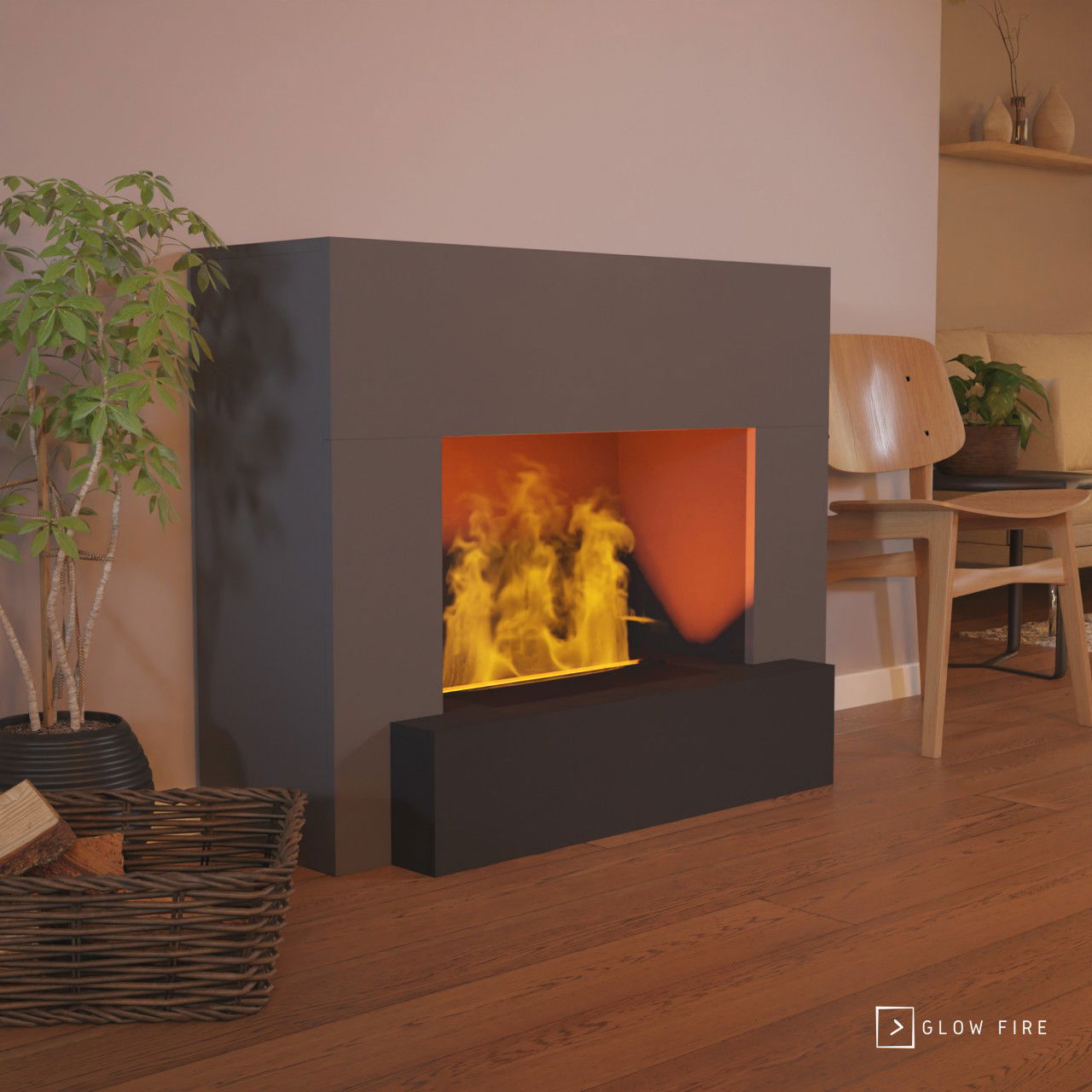 Glow Fire Hauptmann Grau Elektrokamin mit Wasserdampf