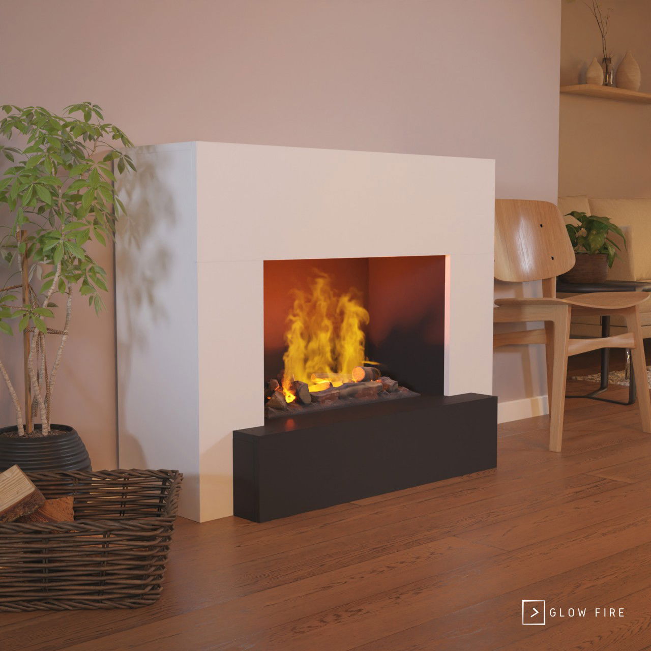 Glow Fire Hauptmann Weiß Elektrokamin mit Wasserdampf