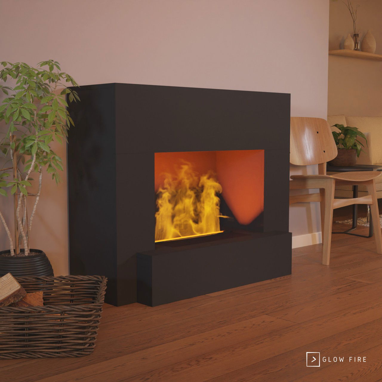 Glow Fire Hauptmann Schwarz Elektrokamin mit Wasserdampf