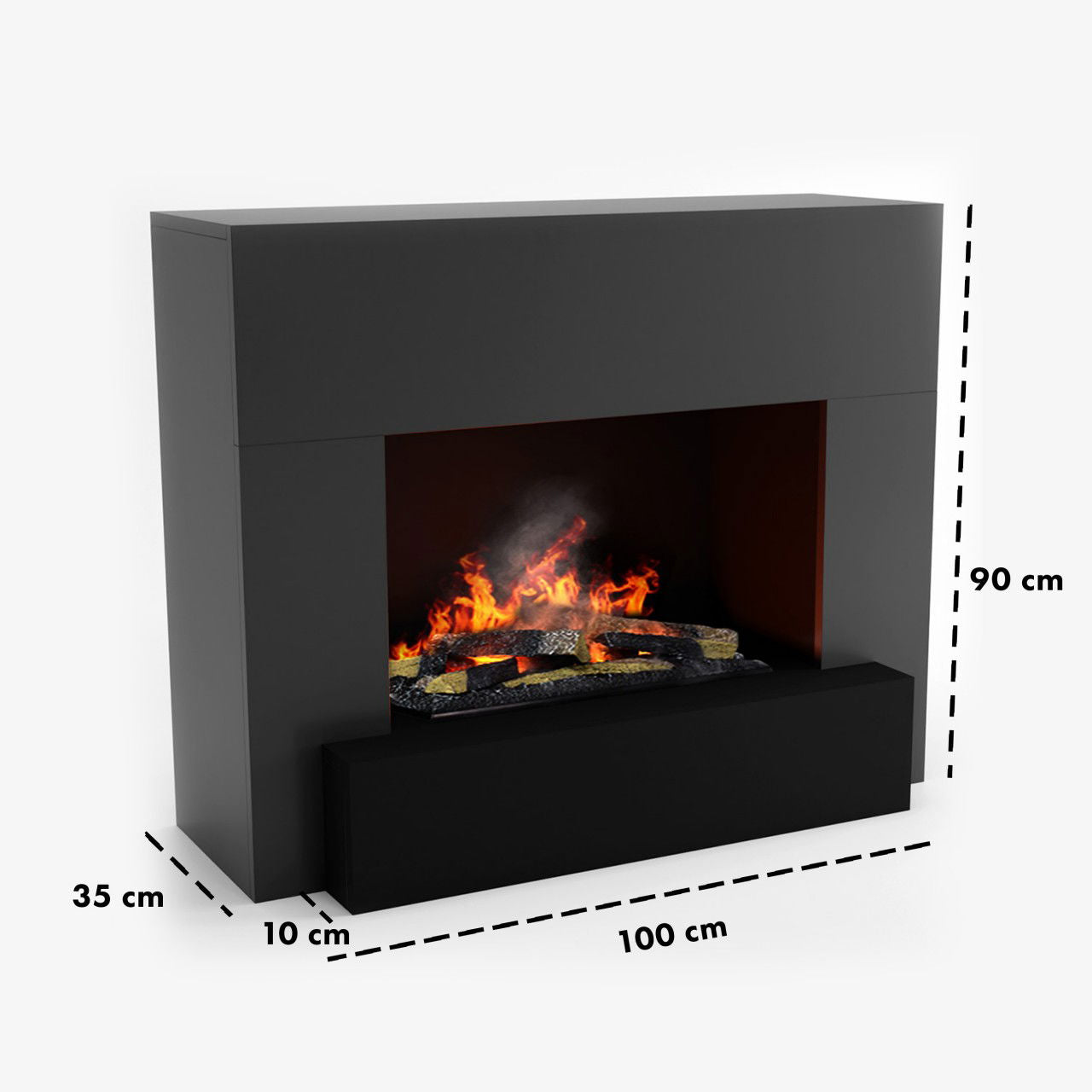 Glow Fire Hauptmann Grau Elektrokamin mit Wasserdampf