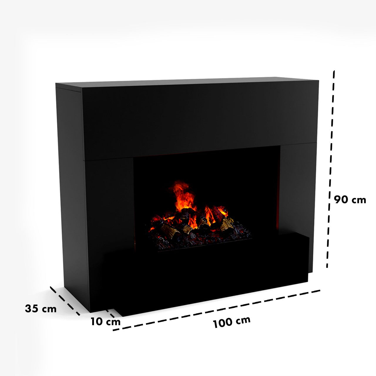 Glow Fire Hauptmann Schwarz Elektrokamin mit Wasserdampf