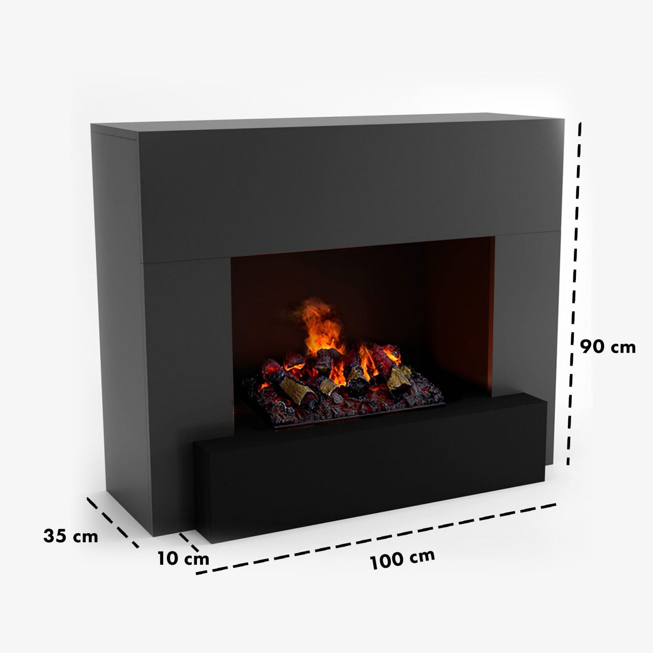 Glow Fire Hauptmann Grau Elektrokamin mit Wasserdampf