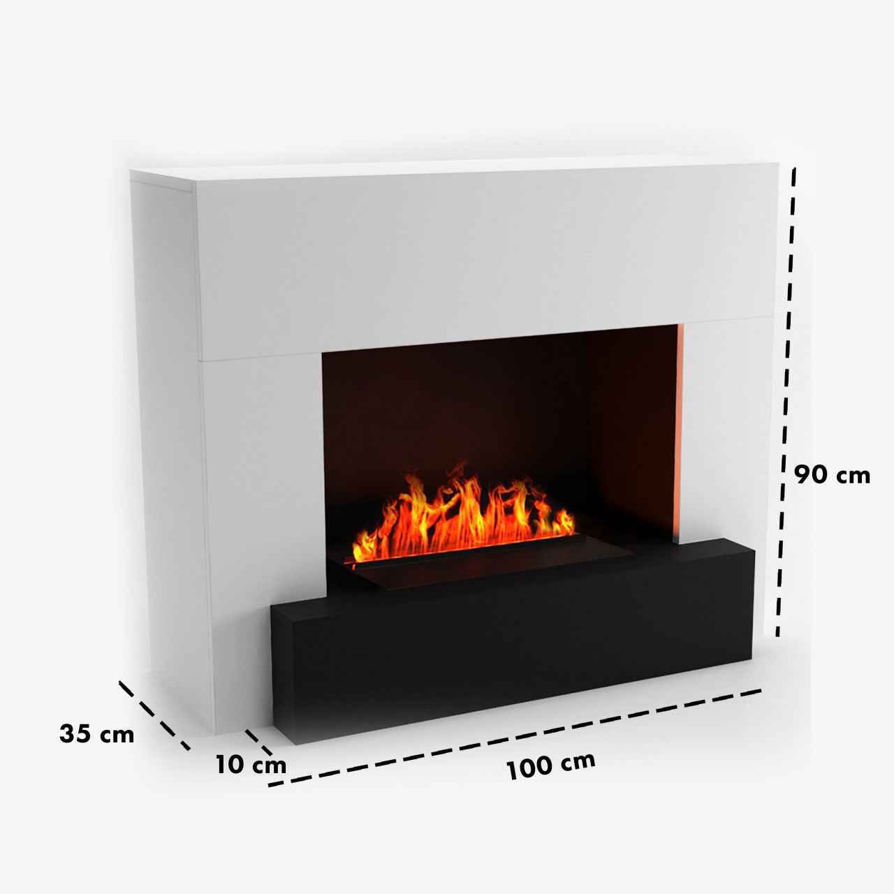 Glow Fire Hauptmann Weiß Elektrokamin mit Wasserdampf