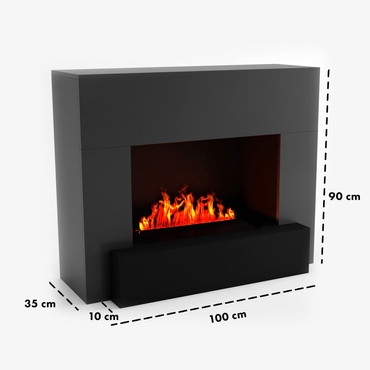 Glow Fire Hauptmann Grau Elektrokamin mit Wasserdampf