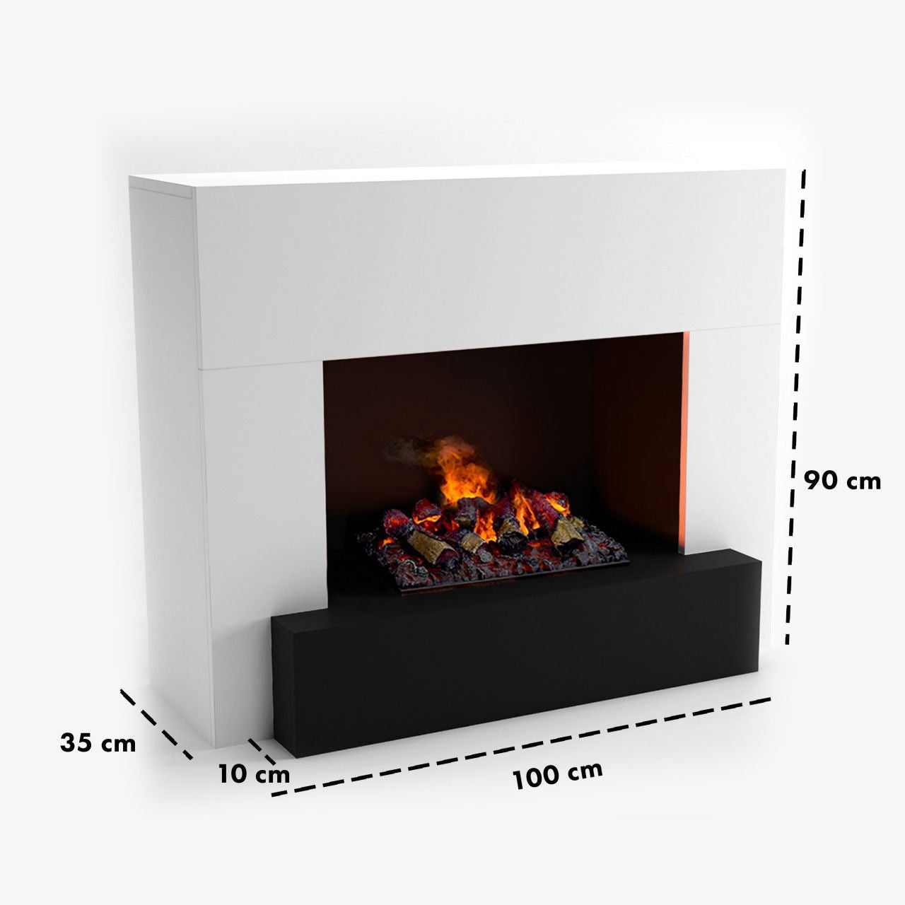 Glow Fire Hauptmann Weiß Elektrokamin mit Wasserdampf