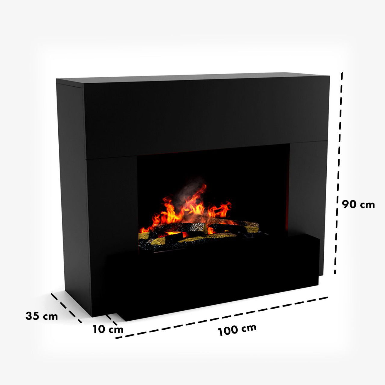 Glow Fire Hauptmann Schwarz Elektrokamin mit Wasserdampf